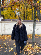 Dirbtiniai lamos kailiniai “Black Elegance”