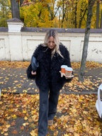 Dirbtiniai lamos kailiniai “Black Elegance”