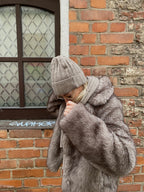 Kapučino šaliko ir kepurės komplektas su kašmyru “Cappuccino Pure Cashmere Set”