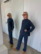 Grafito spalvos megztas kostiumėlis su vilna ir kašmyru "Graphite CashBlend Set"