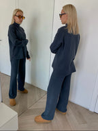 Grafito spalvos megztas kostiumėlis su vilna ir kašmyru "Graphite CashBlend Set"