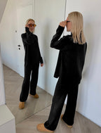 Juodas megztas kostiumėlis su vilna ir kašmyru “Black CashBlend Set”