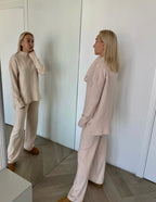 Kreminis megztas kostiumėlis su vilna ir kašmyru “Cream CashBlend Set”