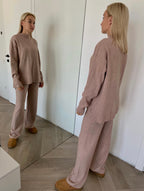 Beige megztas kostiumėlis su vilna ir kašmyru “Beige CashBlend Set”