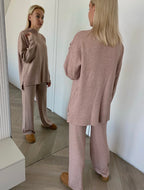 Beige megztas kostiumėlis su vilna ir kašmyru “Beige CashBlend Set”