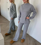 Pilkas megztas kostiumėlis su vilna ir kašmyru “Grey CashBlend Set”