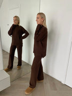 Šokoladinis megztas kostiumėlis su vilna ir kašmyru “Chocolate CashBlend Set”