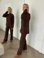 Šokoladinis megztas kostiumėlis su vilna ir kašmyru “Chocolate CashBlend Set”