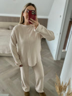 Kreminis kostiumėlis su vilna “Cream Wool Lounge Set”