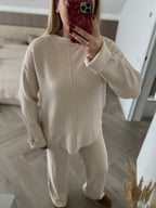 Kreminis kostiumėlis su vilna “Cream Wool Lounge Set”