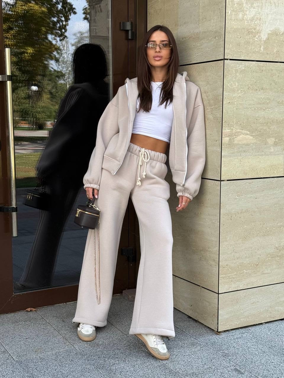 Kreminis zip kostiumas “Cream Urban Zip Set”