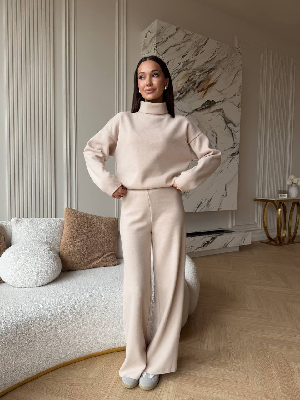 PREORDER: Kreminis angoros kostiumas “Cream Angora Soft Set”