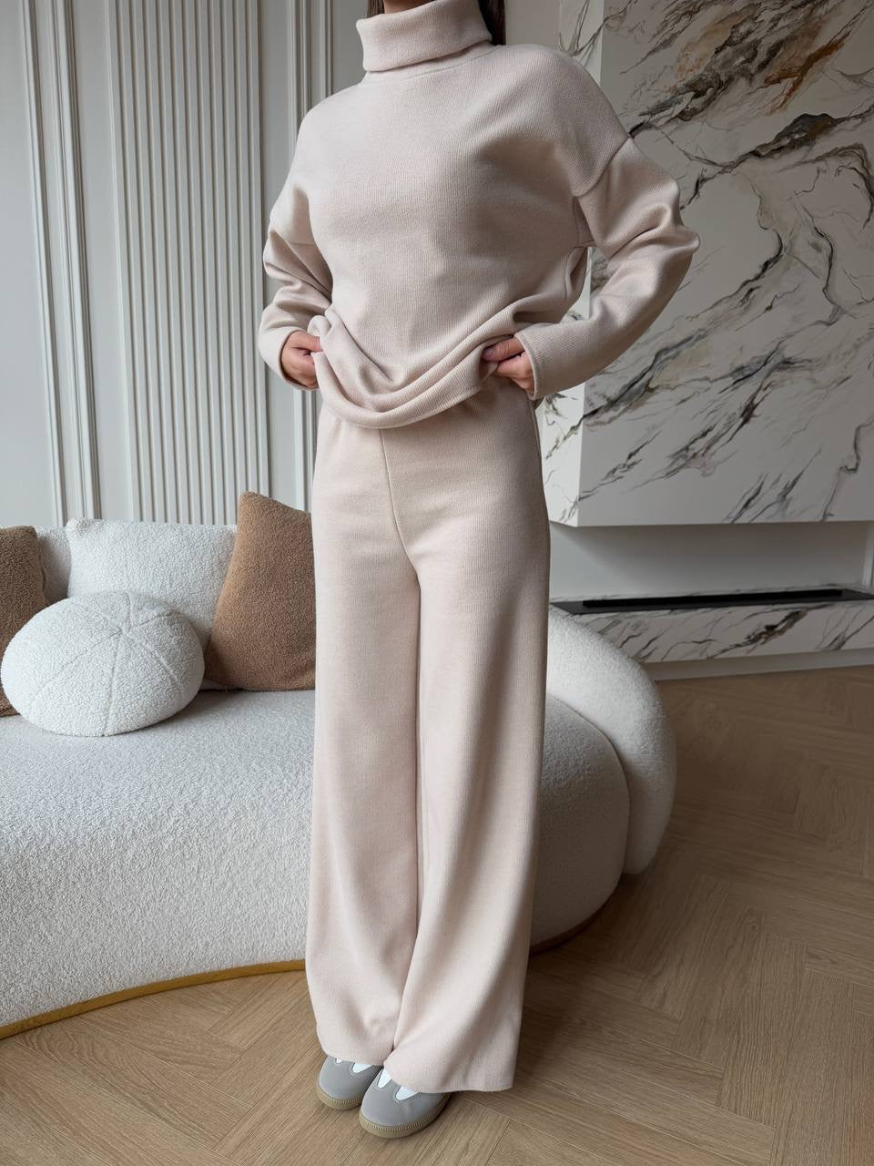 PREORDER: Kreminis angoros kostiumas “Cream Angora Soft Set”