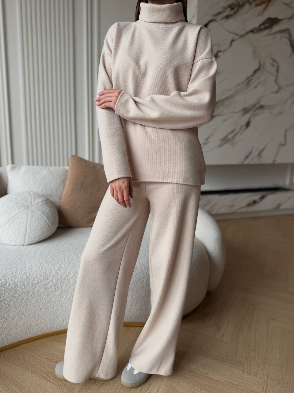 PREORDER: Kreminis angoros kostiumas “Cream Angora Soft Set”