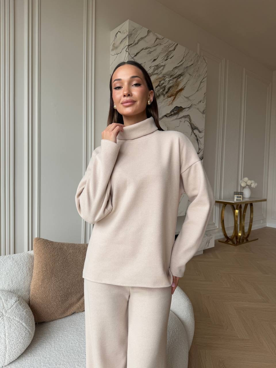 PREORDER: Kreminis angoros kostiumas “Cream Angora Soft Set”