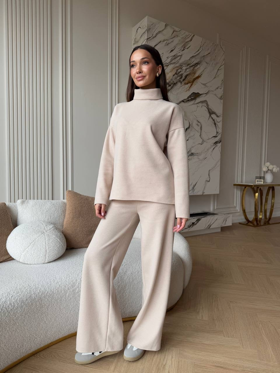 PREORDER: Kreminis angoros kostiumas “Cream Angora Soft Set”