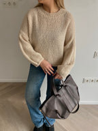Kreminis moheros megztinis “Cream Mohair Knit”