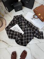 Oversize tamsiai languoti marškiniai juodi „Dark Black Check Oversize Shirt“