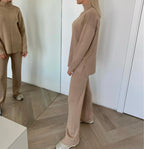 Beige viskozės ir medvilnės kostiumėlis “Beige Soft Blend Set”