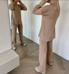 Beige viskozės ir medvilnės kostiumėlis “Beige Soft Blend Set”