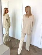 Kreminis viskozės ir medvilnės kostiumėlis “Cream Soft Blend Set”