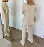 Kreminis viskozės ir medvilnės kostiumėlis “Cream Soft Blend Set”