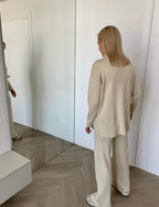 Kreminis viskozės ir medvilnės kostiumėlis “Cream Soft Blend Set”