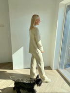 Kreminis viskozės ir medvilnės kostiumėlis “Cream Soft Blend Set”