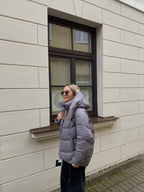 Pilka pūkinė striukė su natūraliu pūku “Grey Essential Down Jacket”