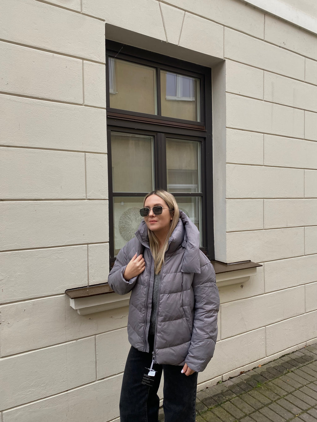 Pilka pūkinė striukė su natūraliu pūku “Grey Essential Down Jacket”