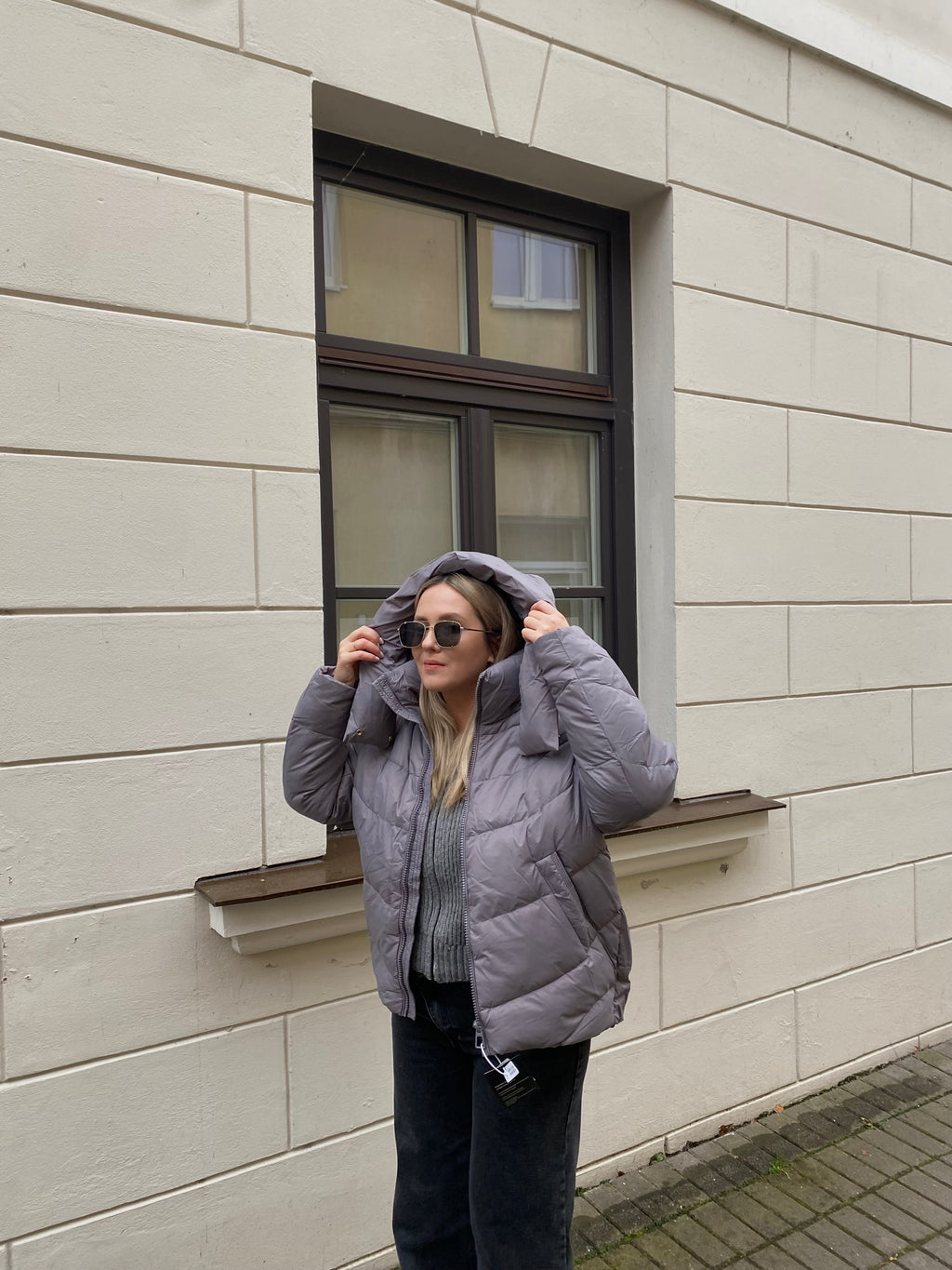 Pilka pūkinė striukė su natūraliu pūku “Grey Essential Down Jacket”