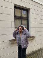 Pilka pūkinė striukė su natūraliu pūku “Grey Essential Down Jacket”