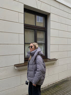 Pilka pūkinė striukė su natūraliu pūku “Grey Essential Down Jacket”