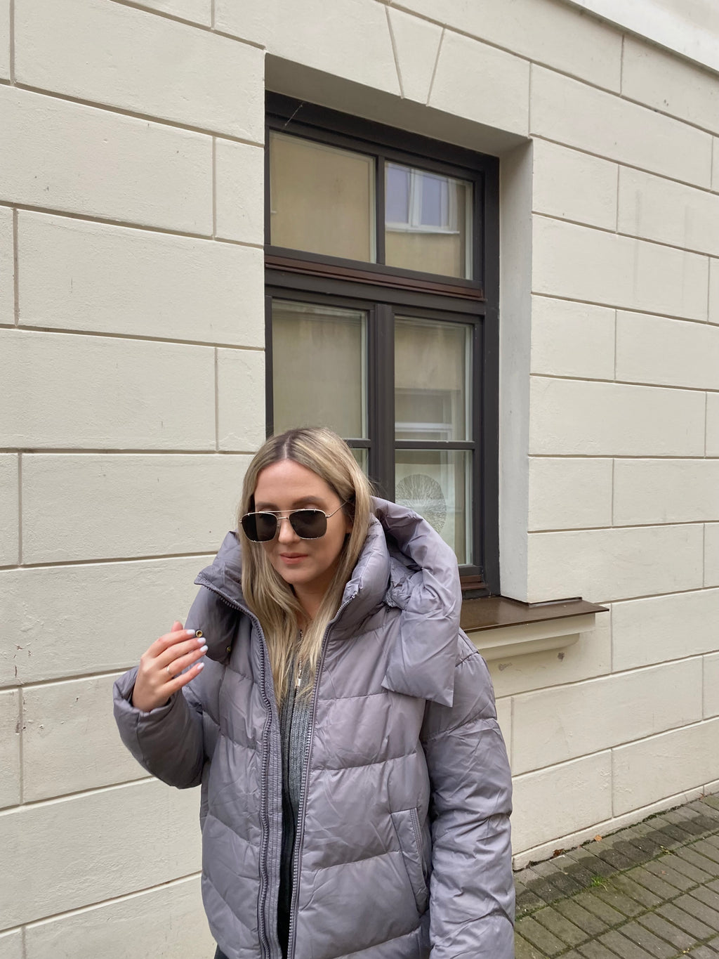 Pilka pūkinė striukė su natūraliu pūku “Grey Essential Down Jacket”