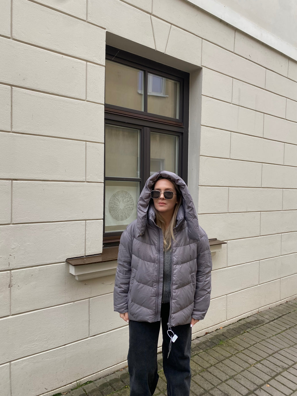 Pilka pūkinė striukė su natūraliu pūku “Grey Essential Down Jacket”