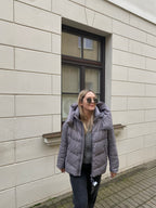 Pilka pūkinė striukė su natūraliu pūku “Grey Essential Down Jacket”