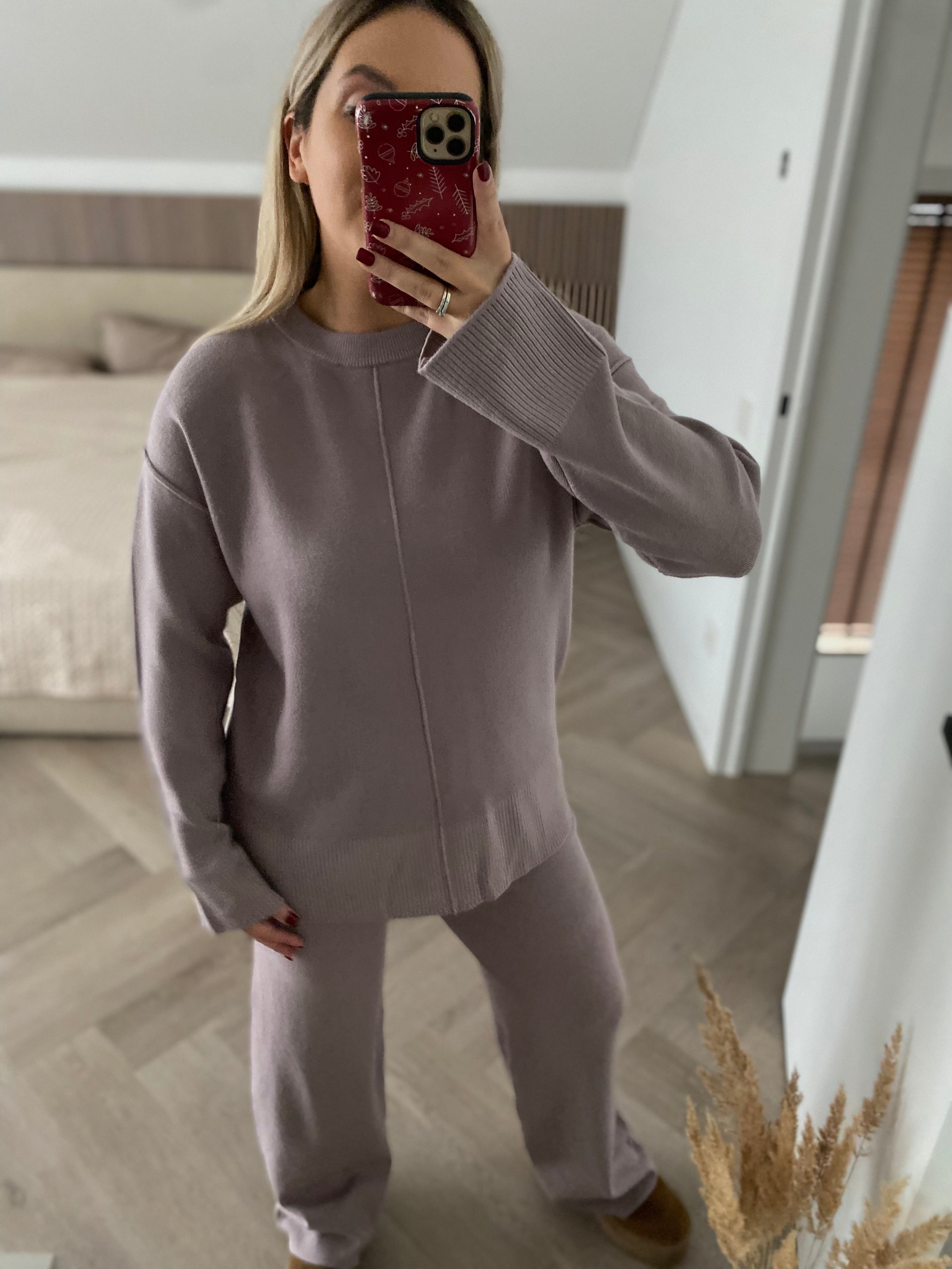 Violetiniai pilkas kostiumėlis su vilna “Violet Grey Wool Lounge Set”