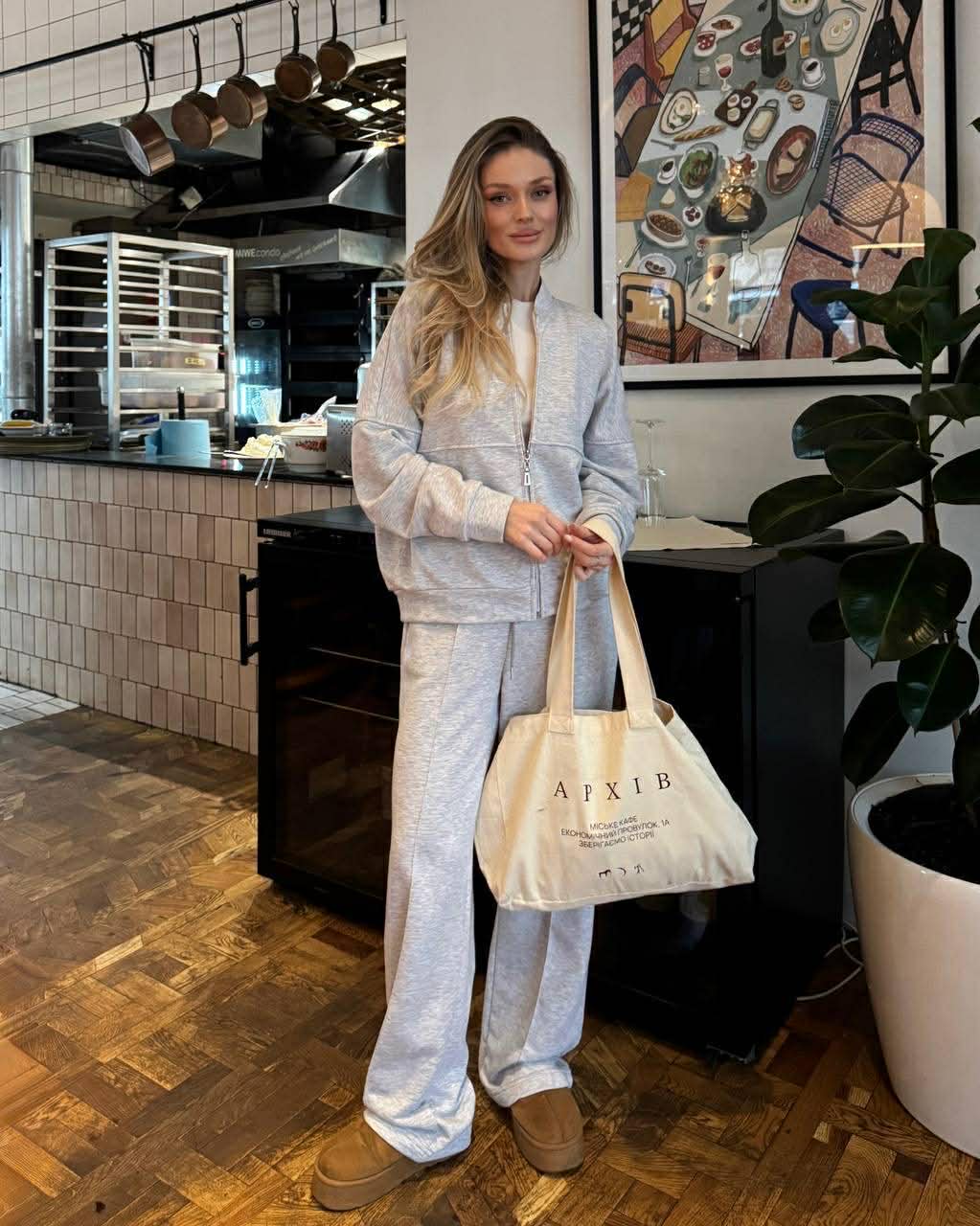 Pilkas trisiūlės medvilnės kostiumas „Elowen Cotton Set“