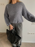 Pilkas moheros megztinis “Grey Mohair Knit”