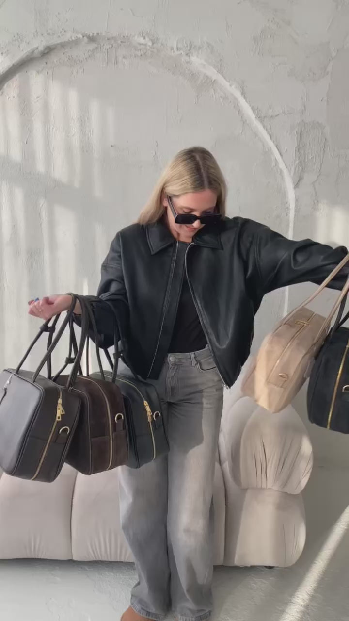 Natūralios odos rankinė „Emma Choco“