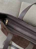 Šokoladinė verstos odos tote rankinė „Sorelle Suede Tote“