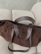 Šokoladinė verstos odos tote rankinė „Sorelle Suede Tote“