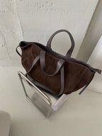 Šokoladinė verstos odos tote rankinė „Sorelle Suede Tote“