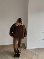 Rudas megztinis oversize su lanos vilna “Brown Wool Oversize Knit”