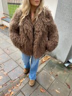 Dirbtiniai lamos kailiniai “Brown Classic”