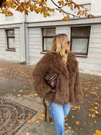 Dirbtiniai lamos kailiniai “Brown Classic”