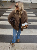 Dirbtiniai lamos kailiniai “Brown Classic”