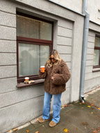 Dirbtiniai lamos kailiniai “Brown Classic”