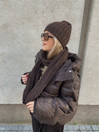 Šokoladinis šaliko ir kepurės komplektas su kašmyru “Chocolate Pure Cashmere Set”