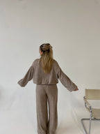 Stilingas megztas komplektas su vilna “Wool Chic Beige Set”